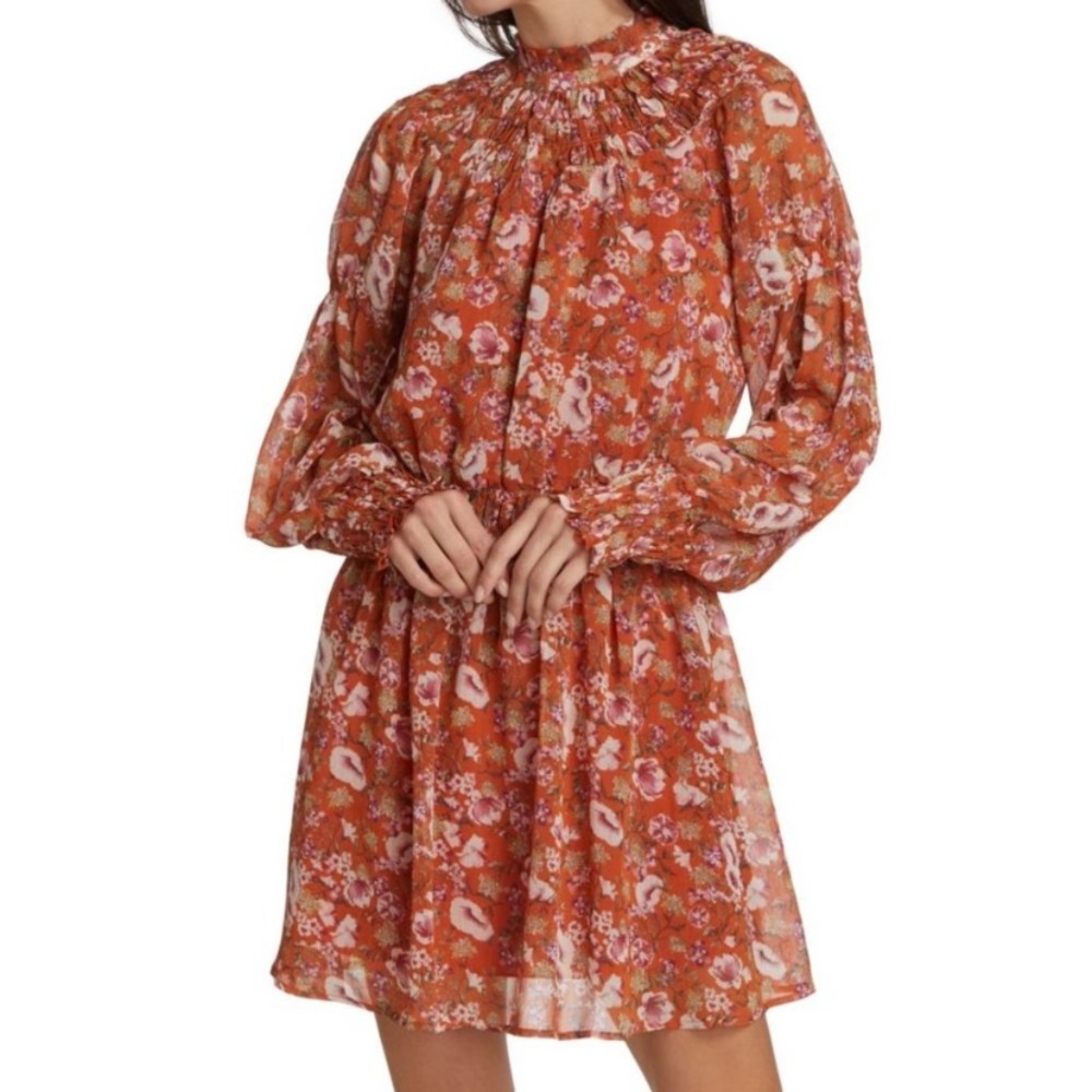 En Saison orange floral dress